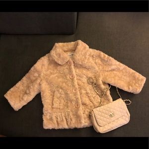 Cream color fur coat
